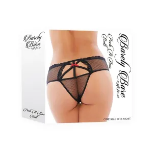 Barely Bare Peek-A-Boo Butt Panty Black O/S