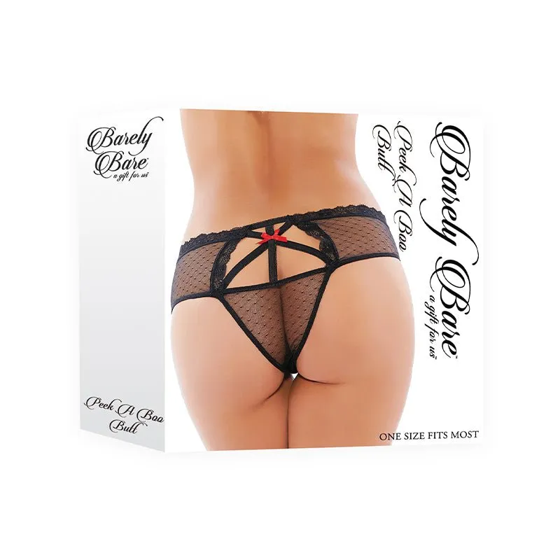Barely Bare Peek-A-Boo Butt Panty Black O/S