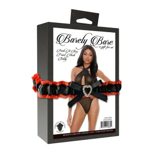 Barely Bare Peek-A-Boo Front Mesh Teddy Black O/S