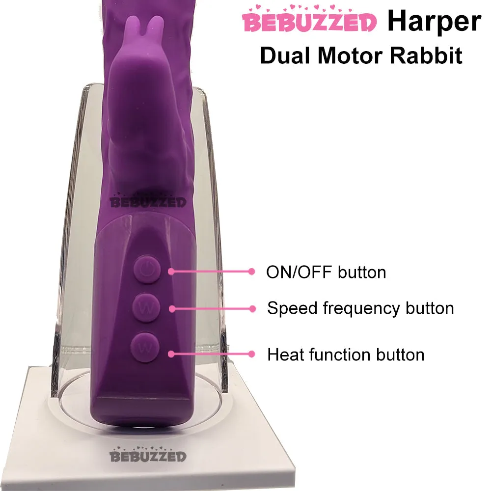 Bebuzzed Harper Heated G-Spot Rabbit Vibrator USB Rechargeable Purple