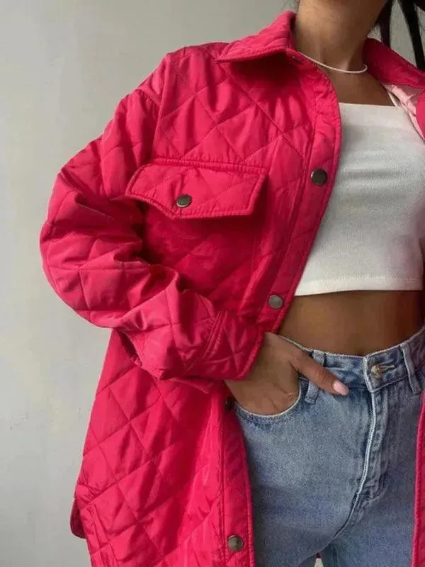 Chic Loose Women's Quilted Shirt Jacket