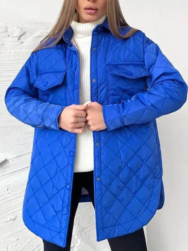 Chic Loose Women's Quilted Shirt Jacket