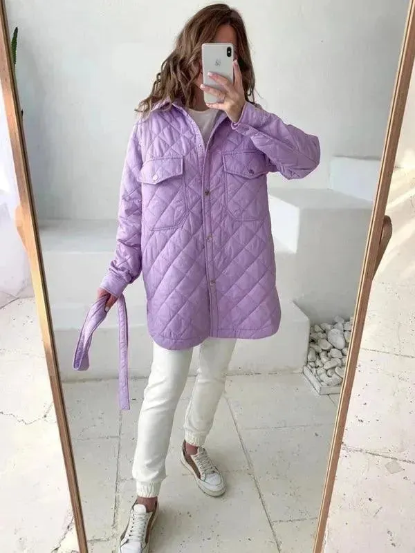 Chic Loose Women's Quilted Shirt Jacket