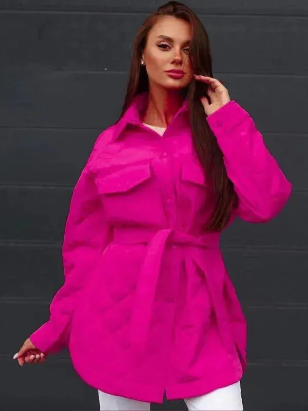Chic Loose Women's Quilted Shirt Jacket