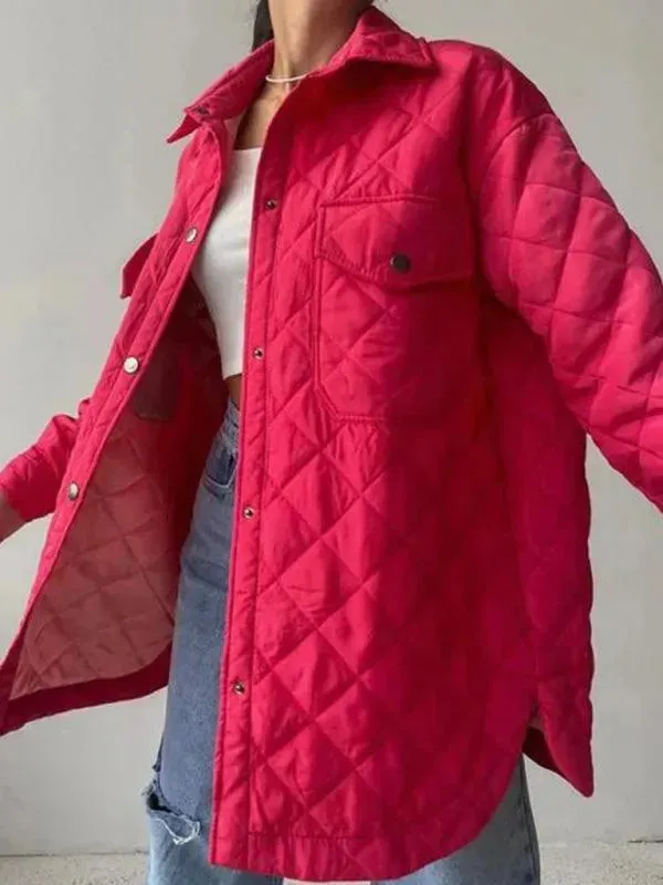 Chic Loose Women's Quilted Shirt Jacket