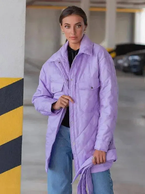 Chic Loose Women's Quilted Shirt Jacket