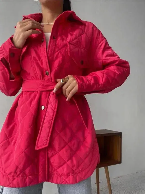 Chic Loose Women's Quilted Shirt Jacket