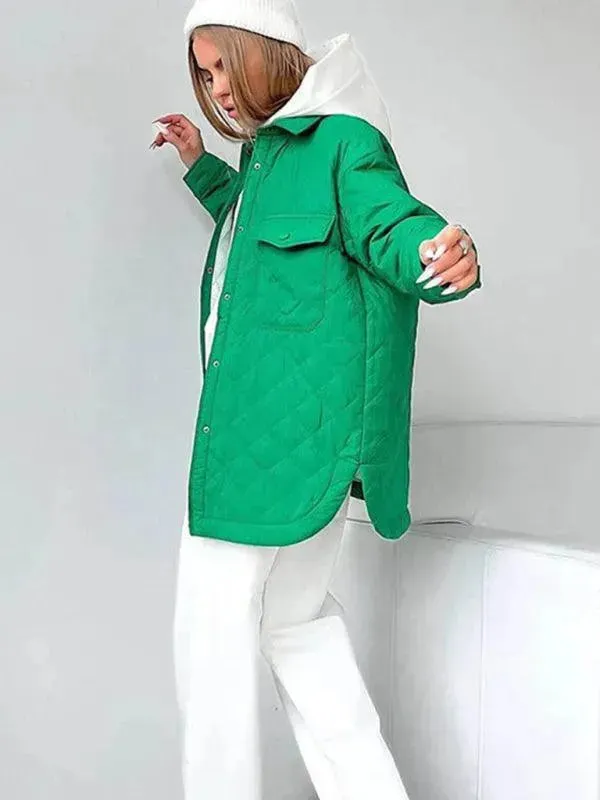 Chic Loose Women's Quilted Shirt Jacket