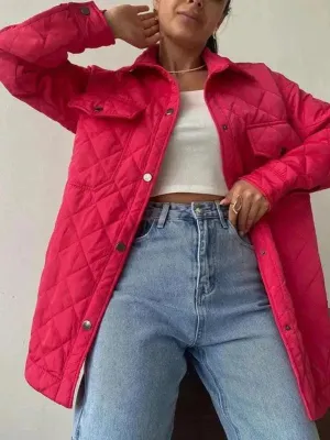 Chic Loose Women's Quilted Shirt Jacket