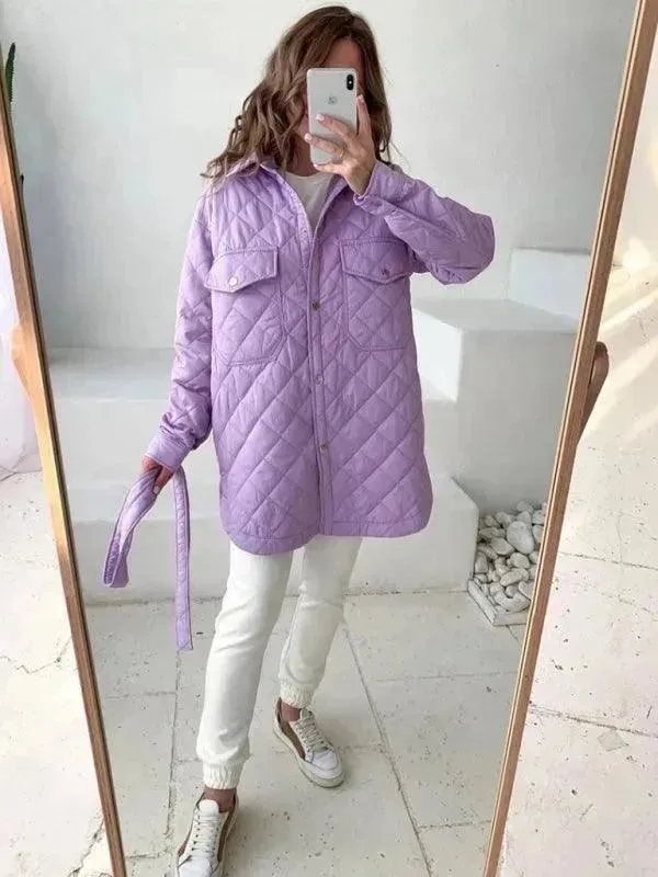 Chic Loose Women's Quilted Shirt Jacket
