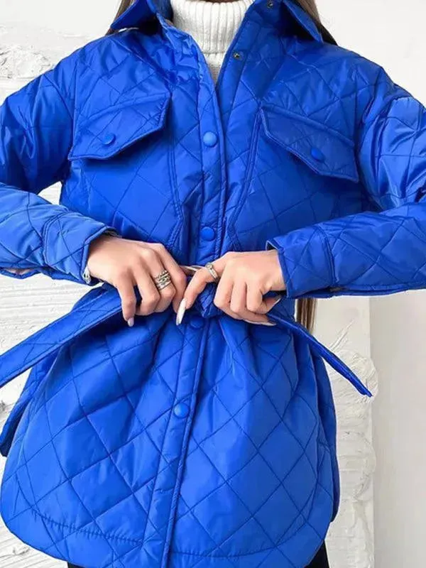 Chic Loose Women's Quilted Shirt Jacket