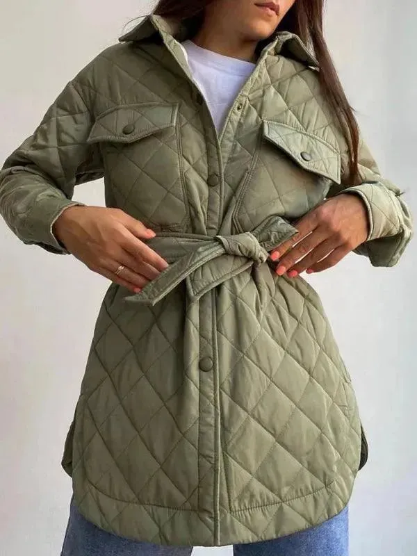Chic Loose Women's Quilted Shirt Jacket