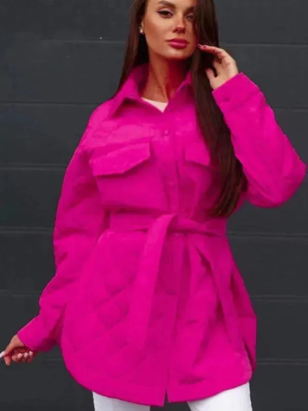 Chic Loose Women's Quilted Shirt Jacket