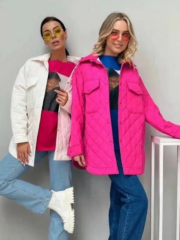 Chic Loose Women's Quilted Shirt Jacket