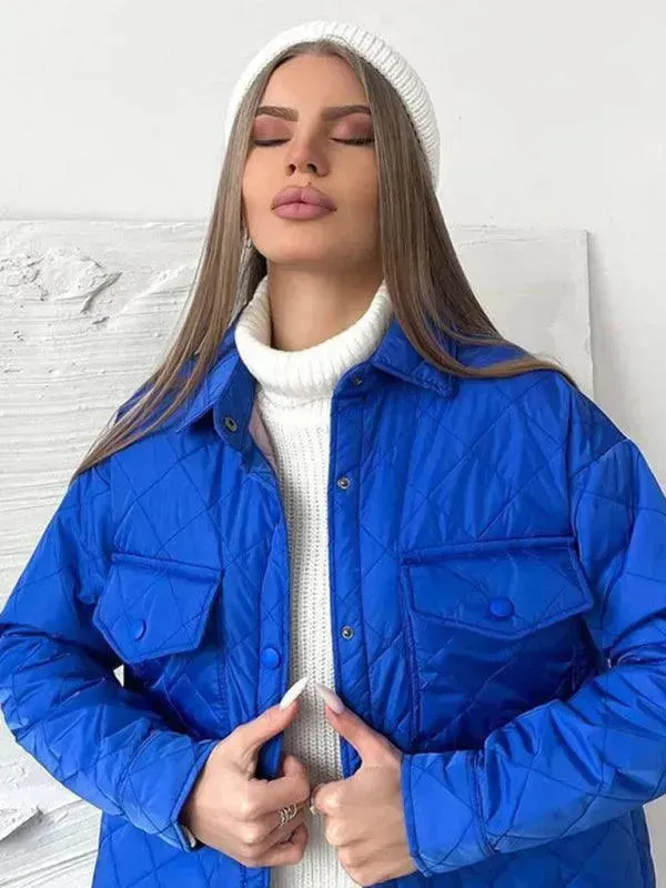 Chic Loose Women's Quilted Shirt Jacket
