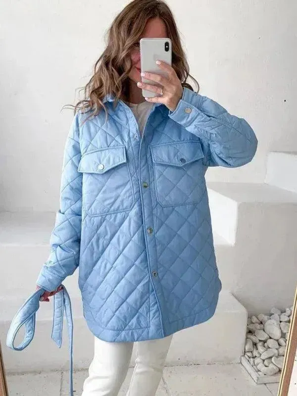 Chic Loose Women's Quilted Shirt Jacket