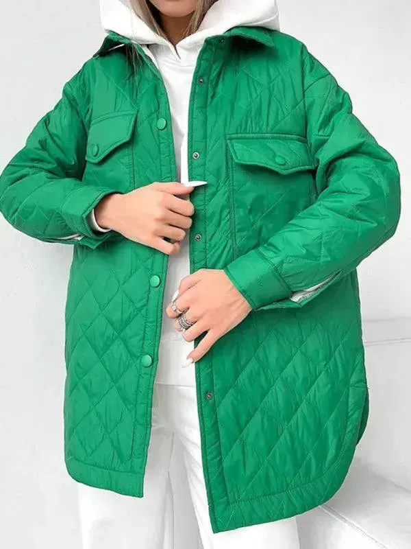Chic Loose Women's Quilted Shirt Jacket