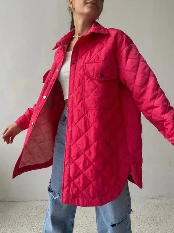 Chic Loose Women's Quilted Shirt Jacket