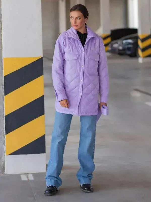 Chic Loose Women's Quilted Shirt Jacket