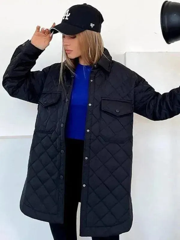 Chic Loose Women's Quilted Shirt Jacket