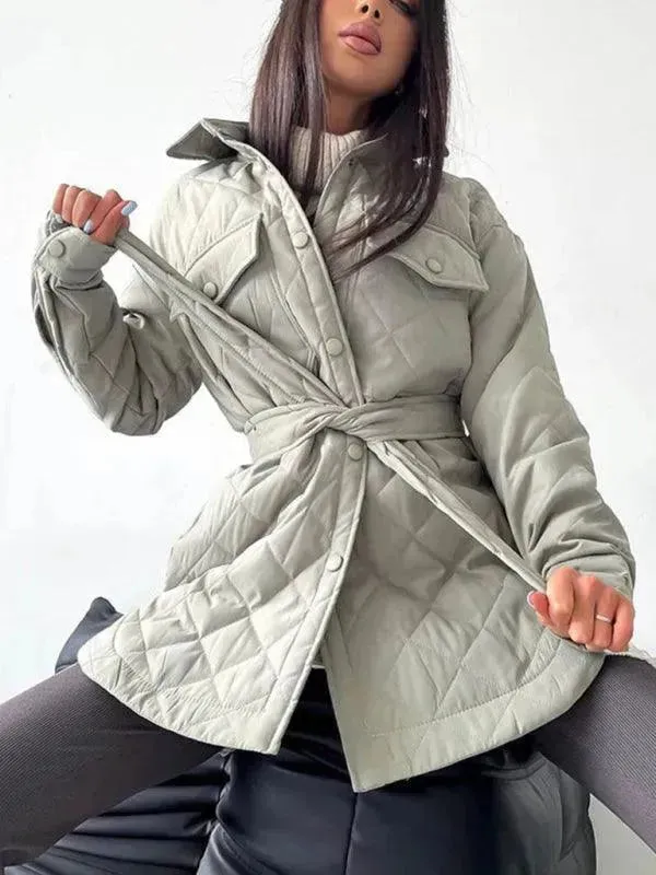 Chic Loose Women's Quilted Shirt Jacket