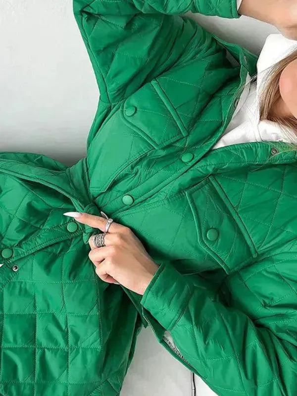 Chic Loose Women's Quilted Shirt Jacket