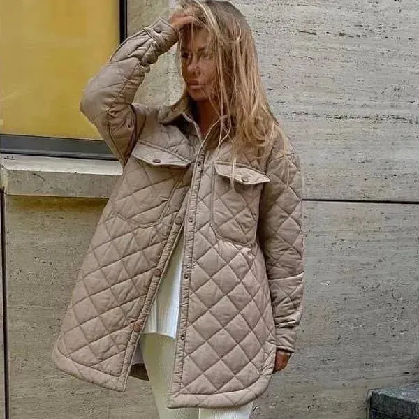 Chic Loose Women's Quilted Shirt Jacket