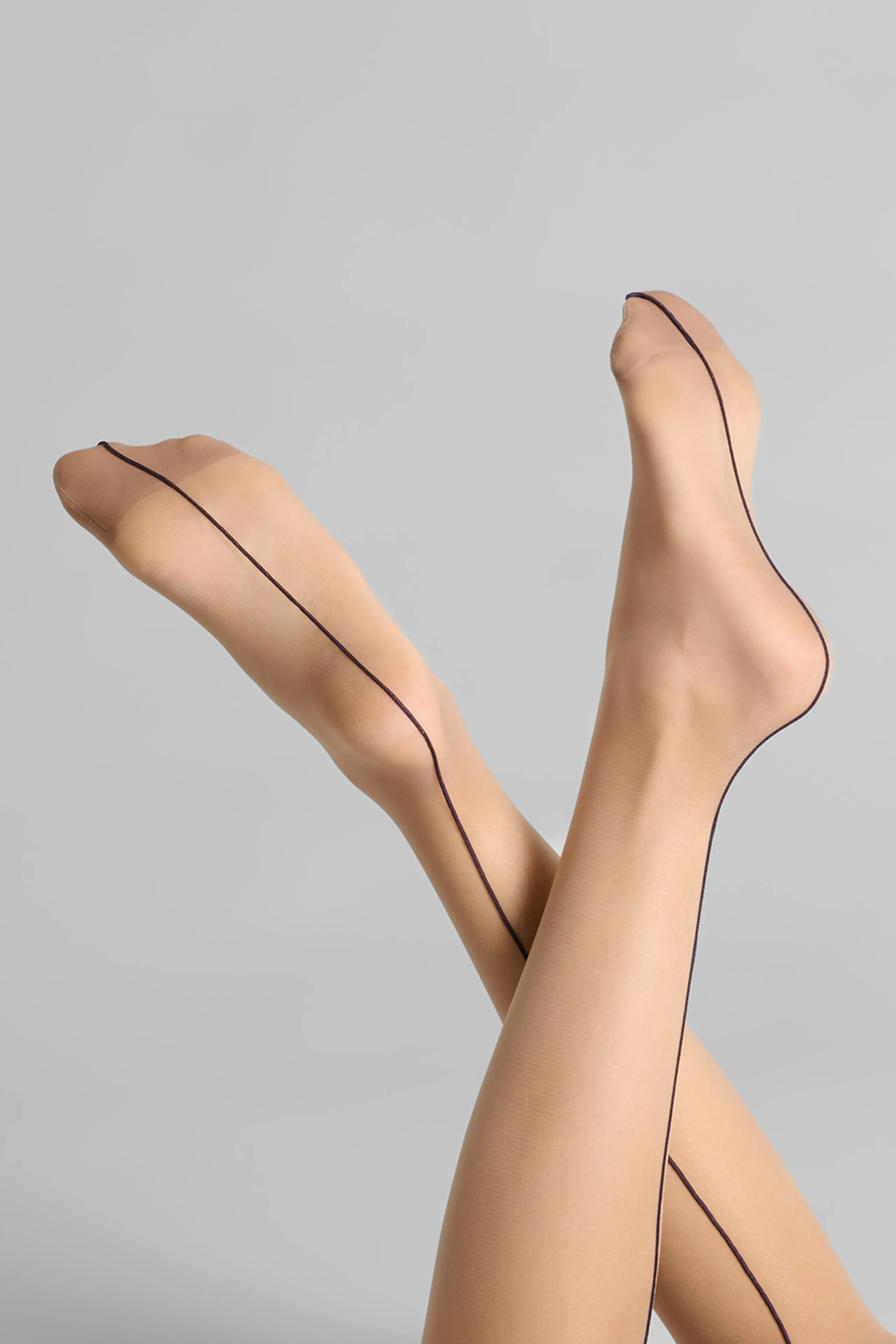 Cut and curled back seamed stockings 20D - Les Coquetteries