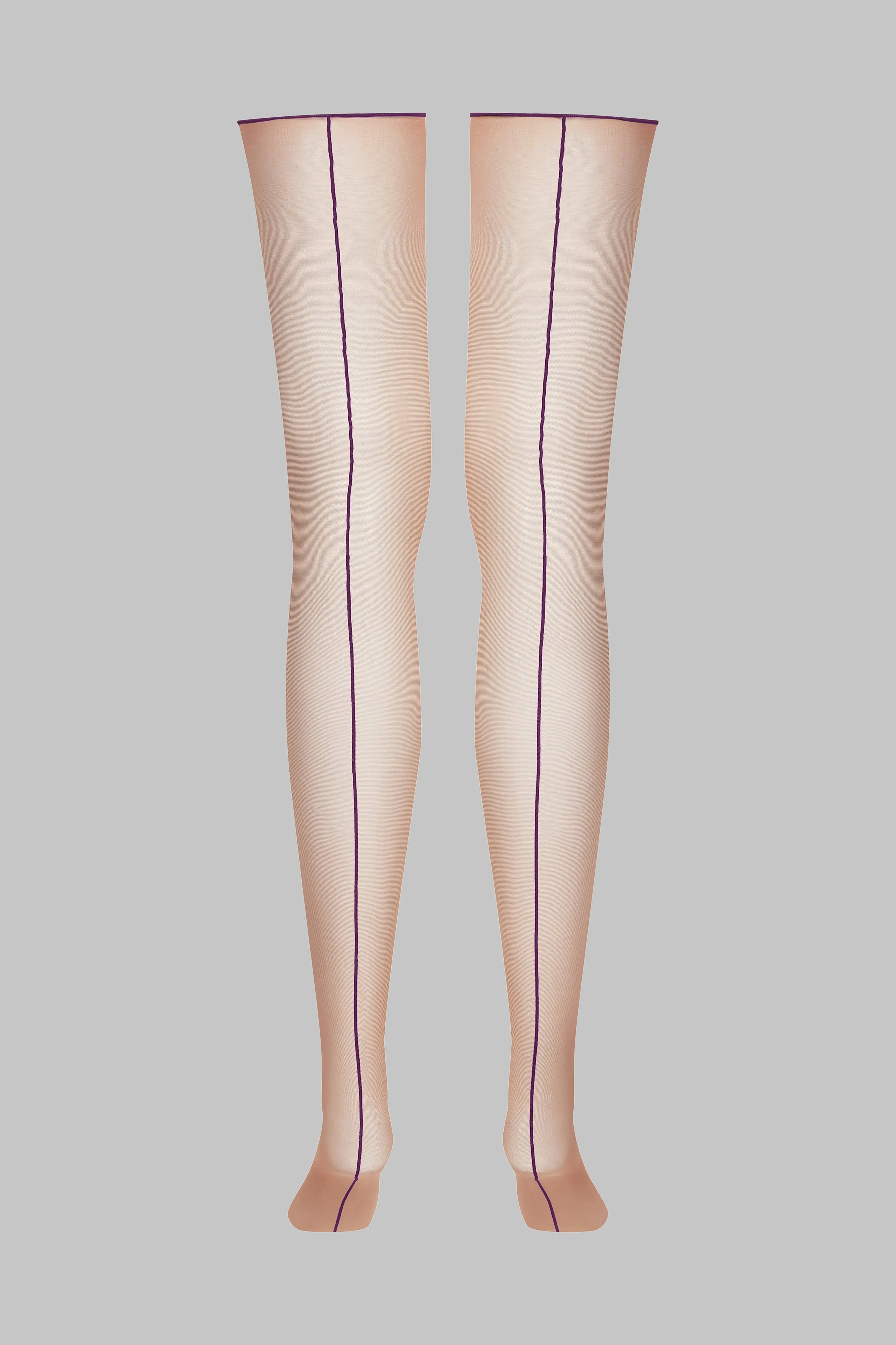 Cut and curled back seamed stockings 20D - Les Coquetteries