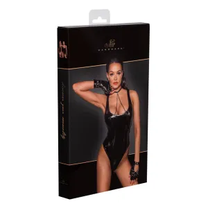 Noir Handmade PVC Bodysuit With High-Cut Bottom Hem M